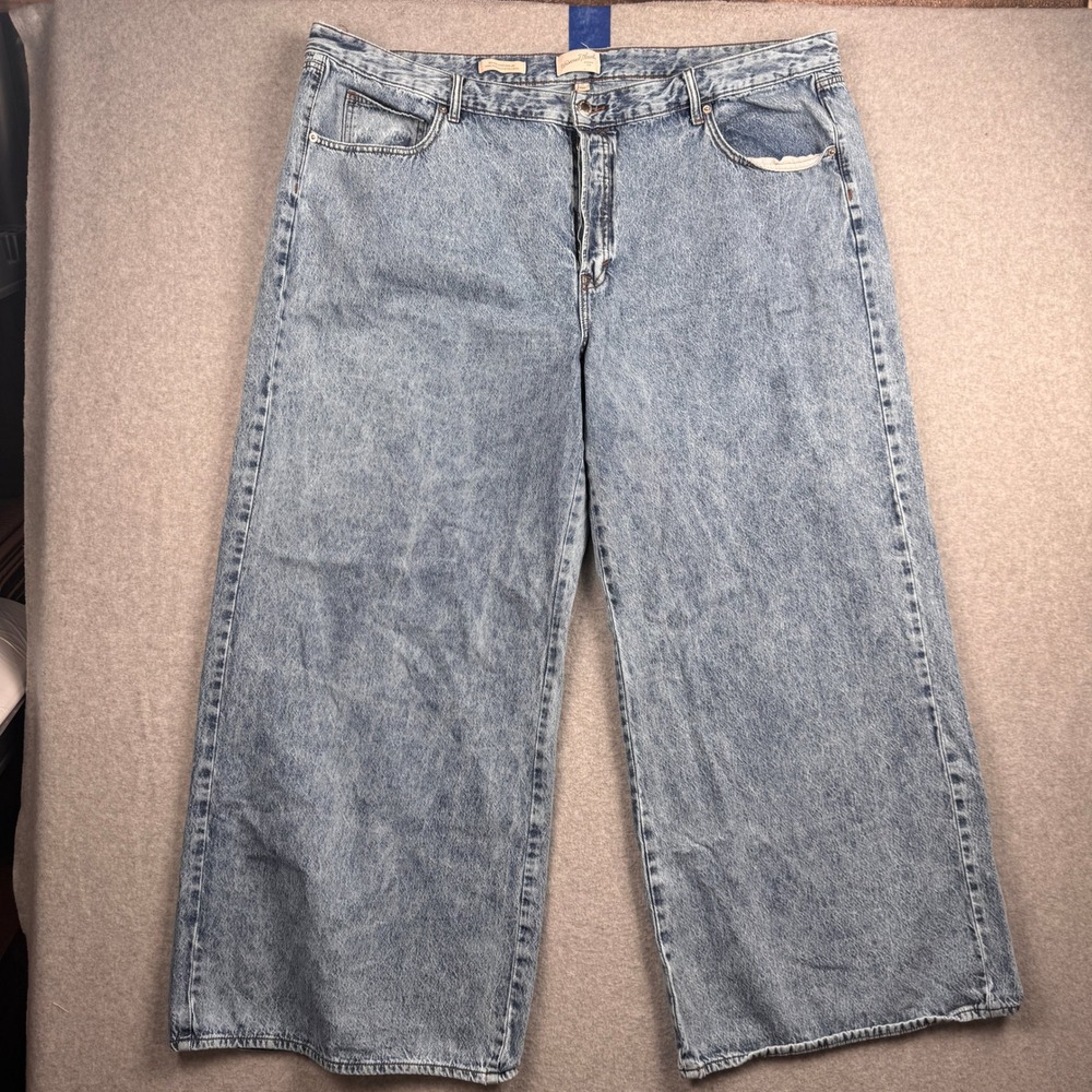 Universal Thread Jeans Womens 24 Mid Rise Super Wide Leg Button Fly Distressed